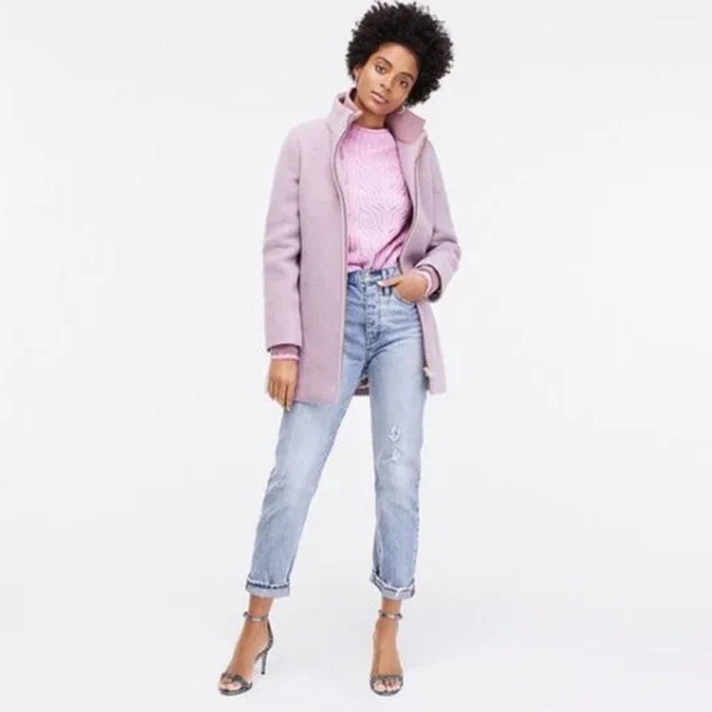 J. Crew - Lodge Coat in Italian Stadium-cloth Wool - Heather Cotton Candy